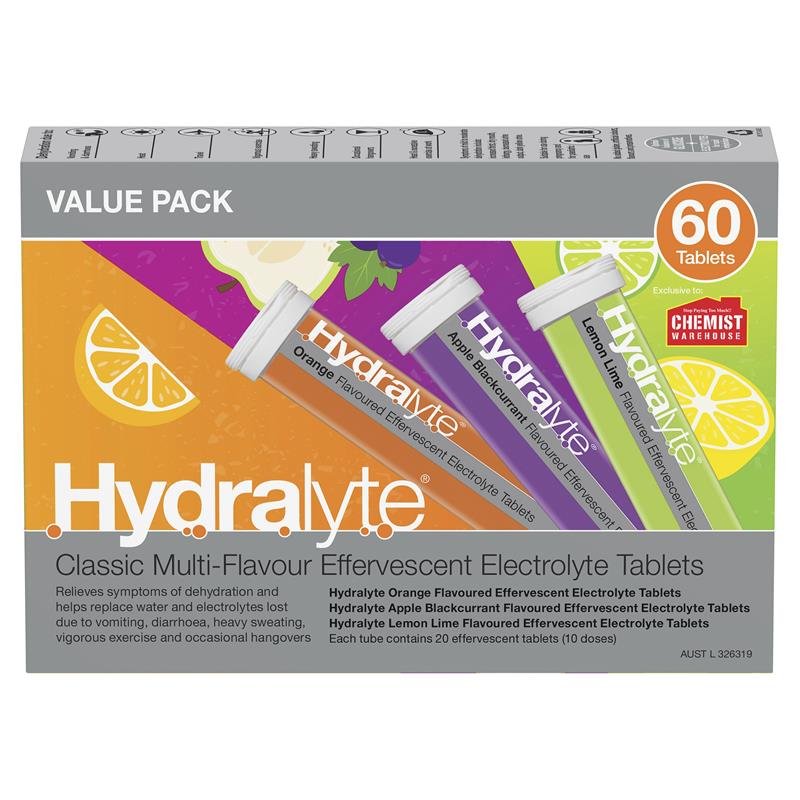 Hydralyte 电解质泡腾片 多口味混合 60片 特惠装