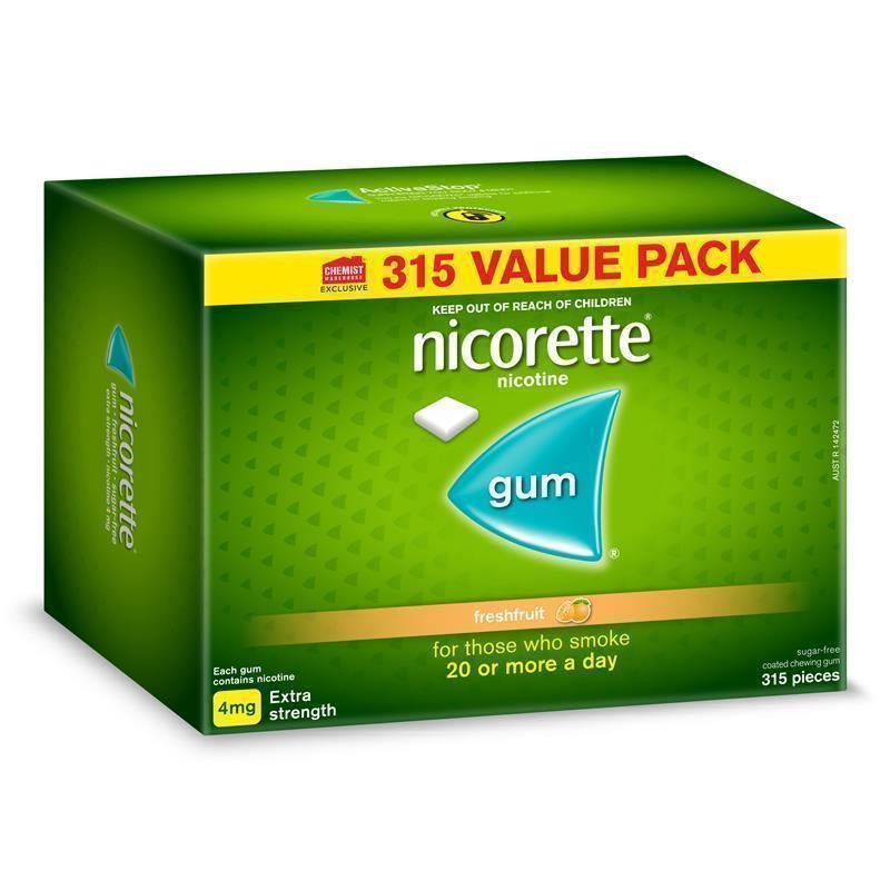 Nicorette 尼古丁戒烟咀嚼胶 4mg 清新水果味 315粒