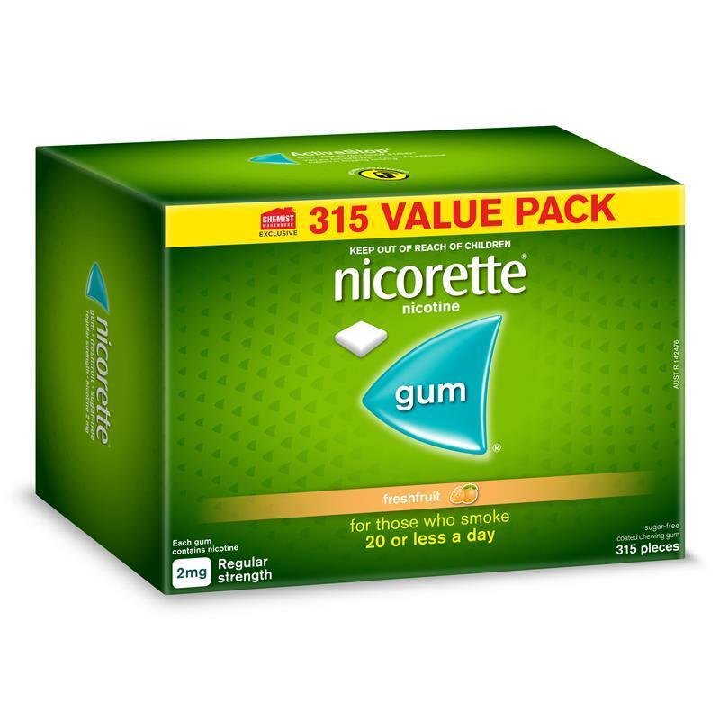 Nicorette 尼古丁戒烟咀嚼胶 2mg 清新水果味 315粒