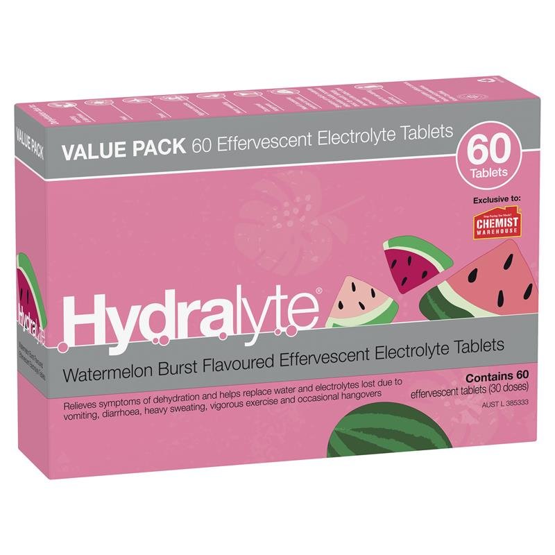 Hydralyte 电解质泡腾片 西瓜味 60片