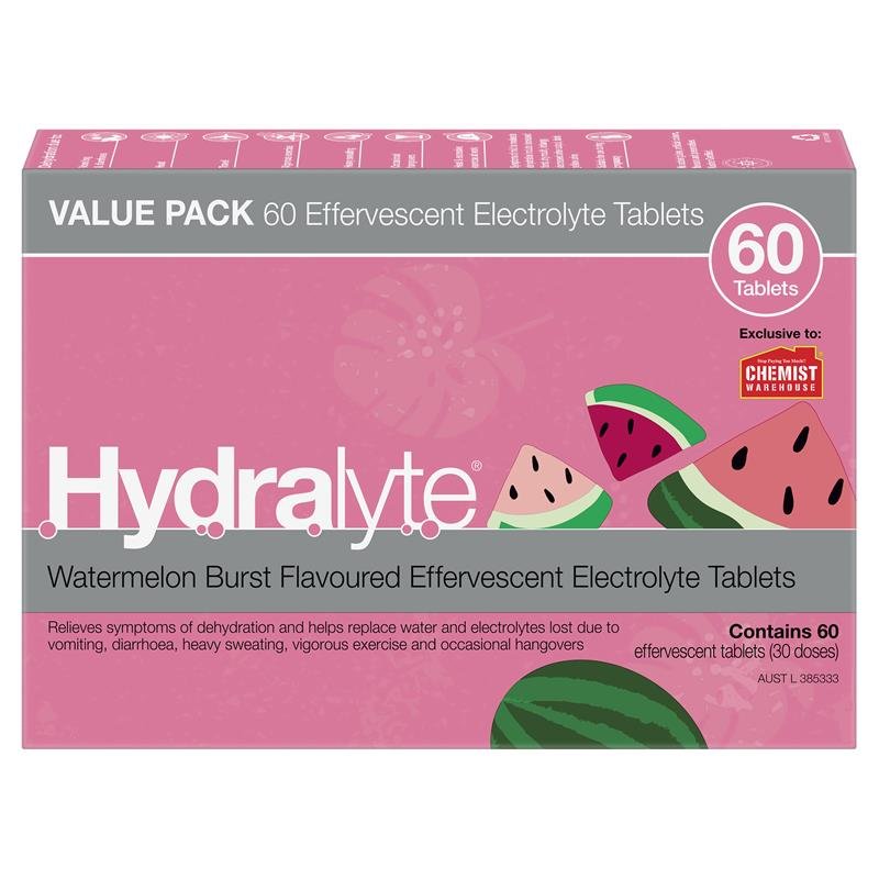 Hydralyte 电解质泡腾片 西瓜味 60片