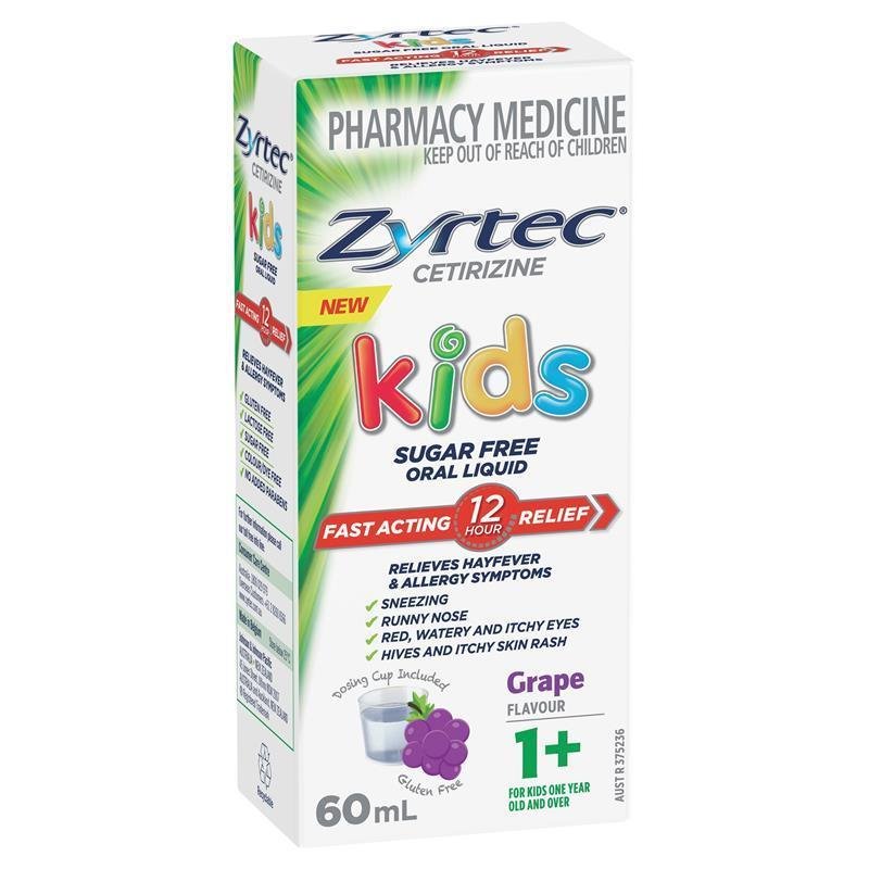 Zyrtec 仙特明 儿童抗组胺抗过敏口服液 葡萄味 60ml