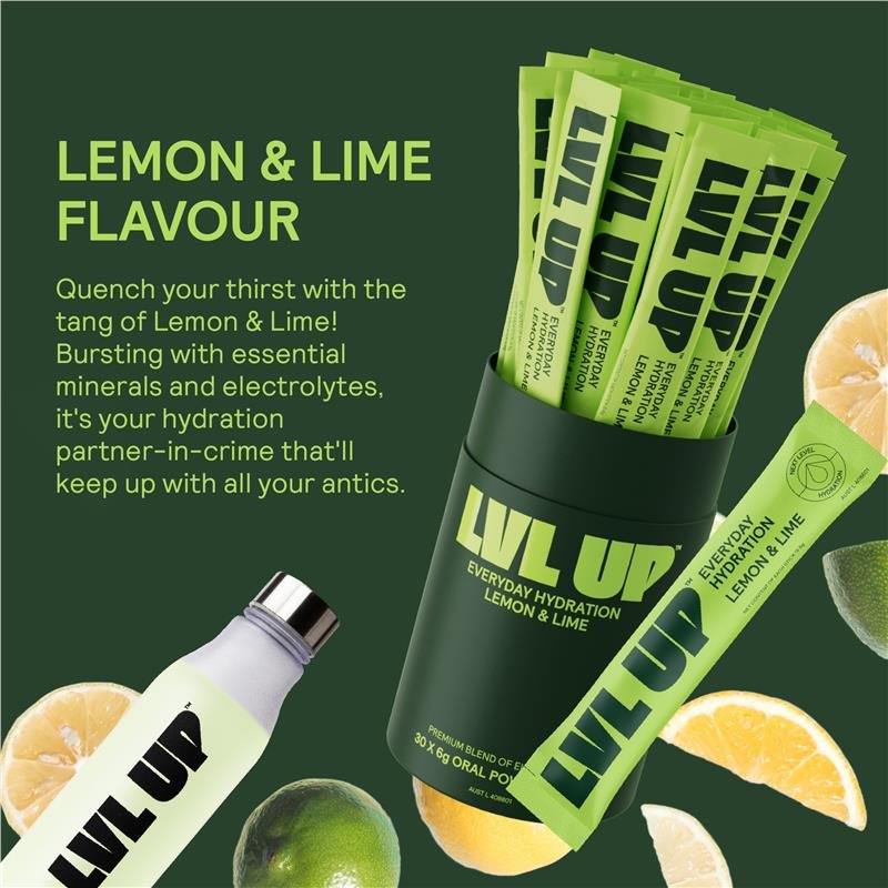 Lvl Up 每日补水电解质冲剂条 柠檬青柠味 10条