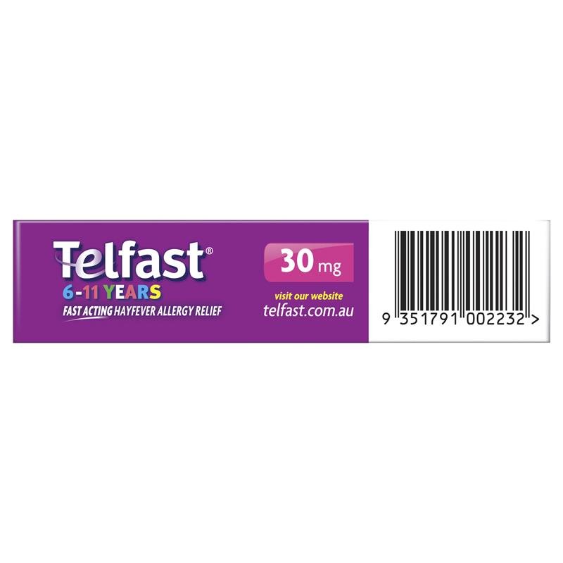 Telfast 儿童抗过敏迷你片 30mg 6-11岁 10片