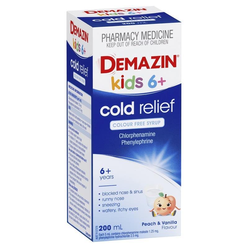 Demazin 儿童感冒糖浆 无色素配方 6岁以上 200ml