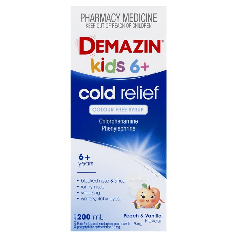 Demazin 儿童感冒糖浆 无色素配方 6岁以上 200ml
