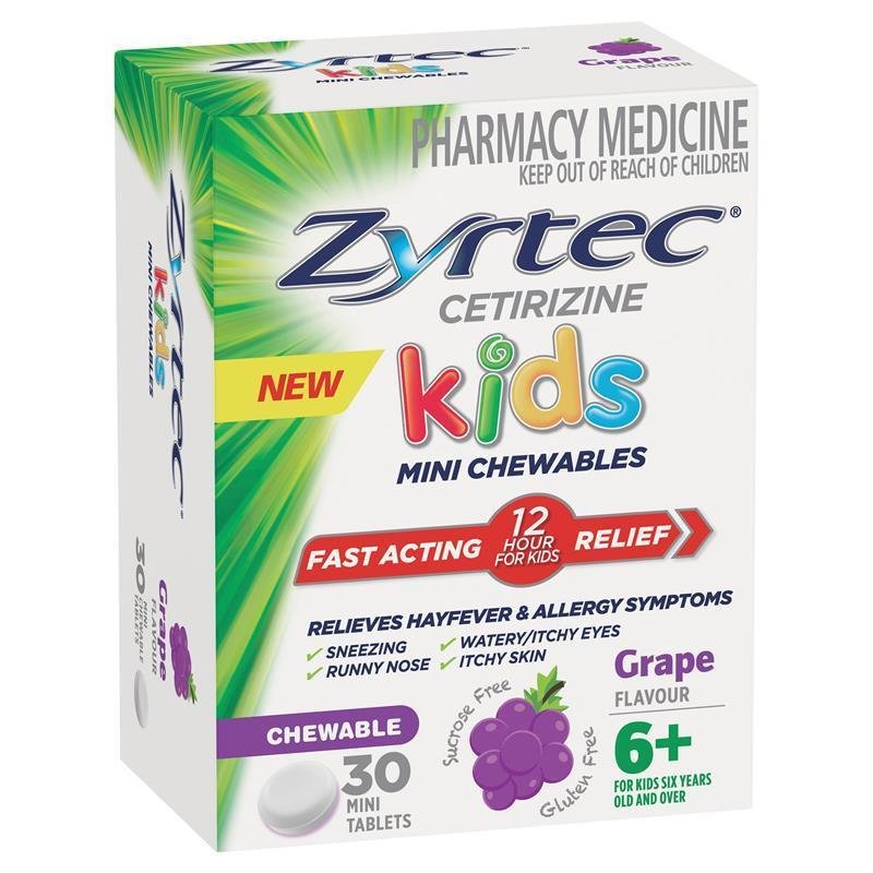 Zyrtec 仙特明 儿童抗过敏咀嚼片 葡萄味 30片