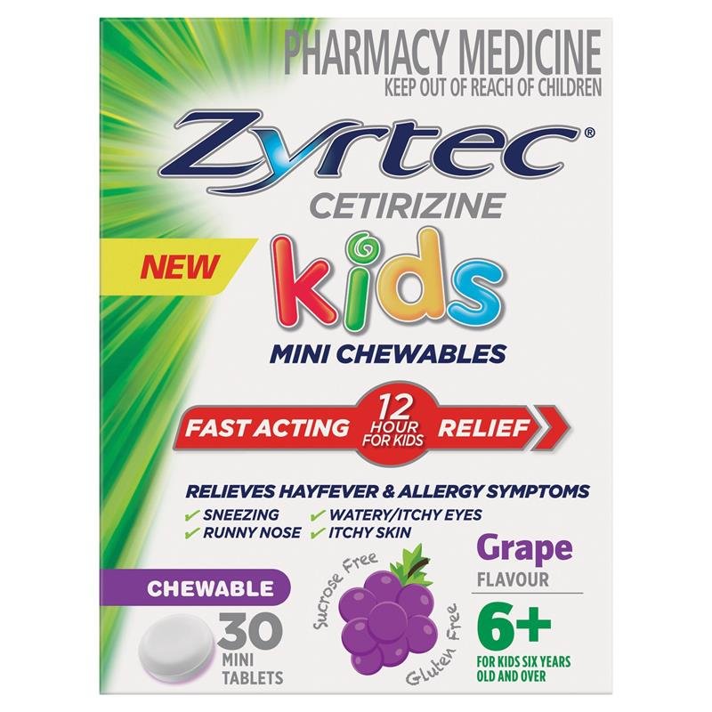 Zyrtec 仙特明 儿童抗过敏咀嚼片 葡萄味 30片