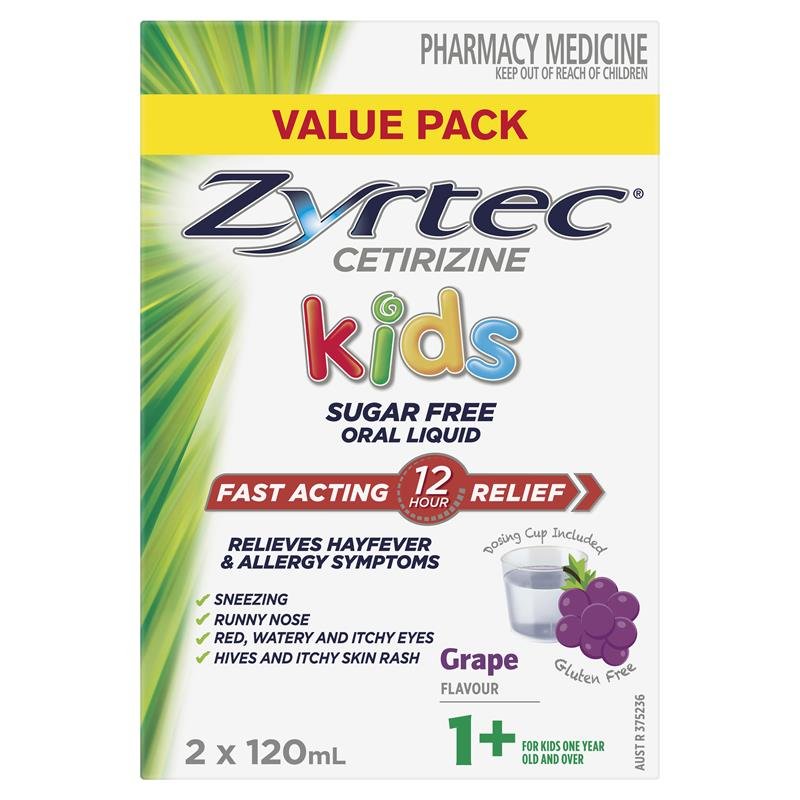Zyrtec 仙特明 儿童抗过敏口服液 葡萄味 240ml