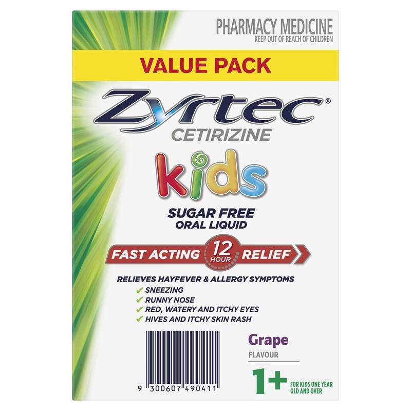 Zyrtec 仙特明 儿童抗过敏口服液 葡萄味 240ml