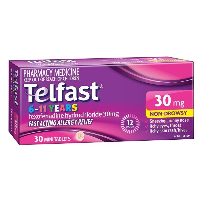 Telfast 儿童抗过敏迷你片 30mg 6-11岁 30片