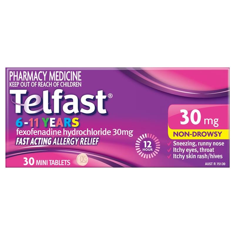 Telfast 儿童抗过敏迷你片 30mg 6-11岁 30片