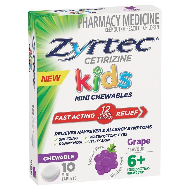Zyrtec 仙特明 儿童抗过敏咀嚼片 葡萄味 10片