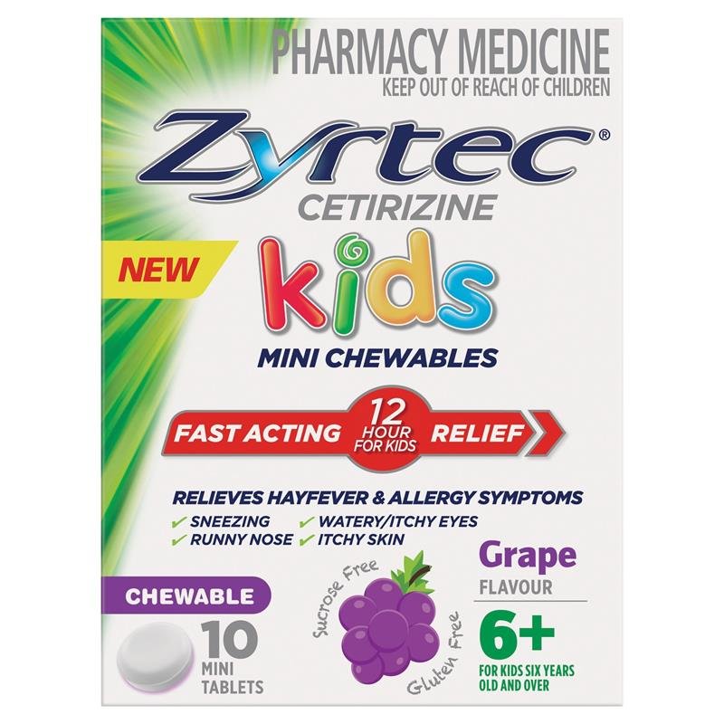 Zyrtec 仙特明 儿童抗过敏咀嚼片 葡萄味 10片