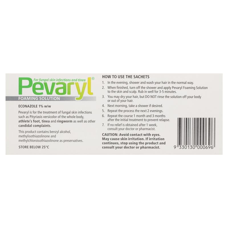 Pevaryl 益康唑 抗真菌泡沫洗剂 1% 10g×3包
