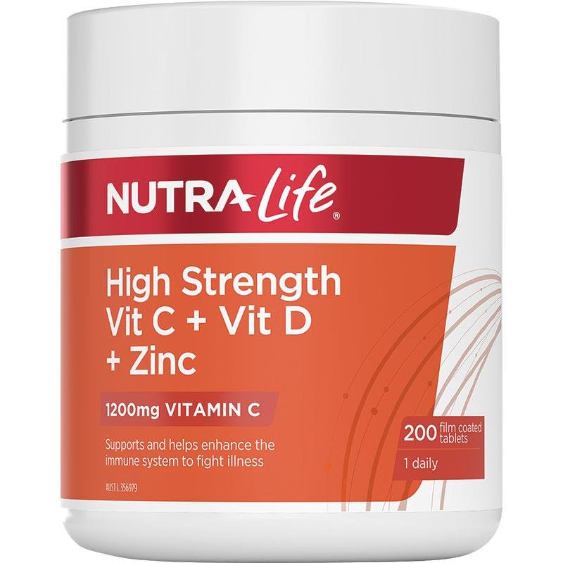Nutra-Life 维生素C+维生素D+锌 片 200片