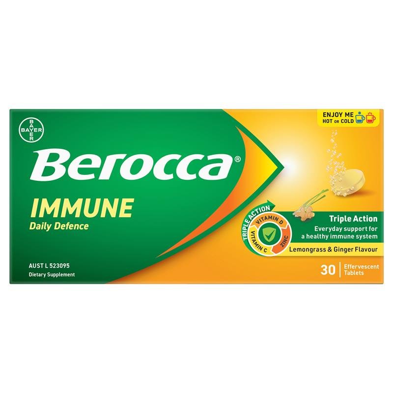 Berocca 每日免疫泡腾片 柠檬草生姜味 30片