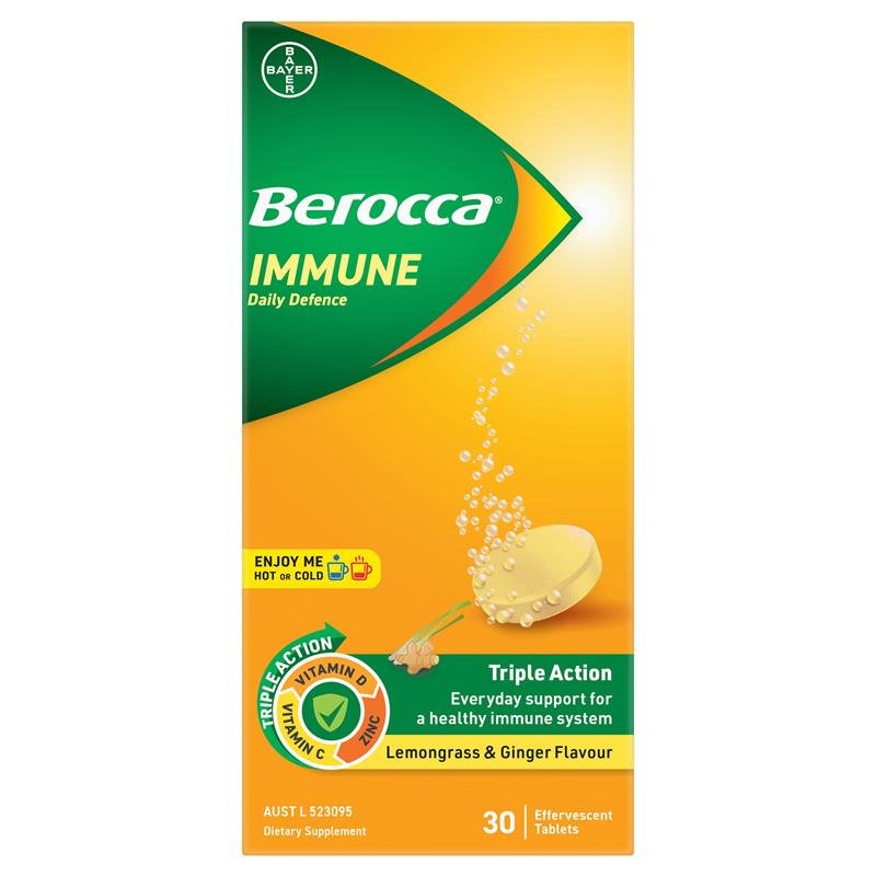 Berocca 每日免疫泡腾片 柠檬草生姜味 30片