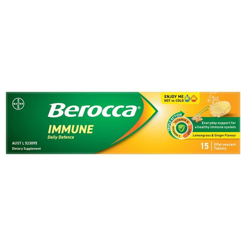 Berocca 每日免疫泡腾片 柠檬草生姜味 15片