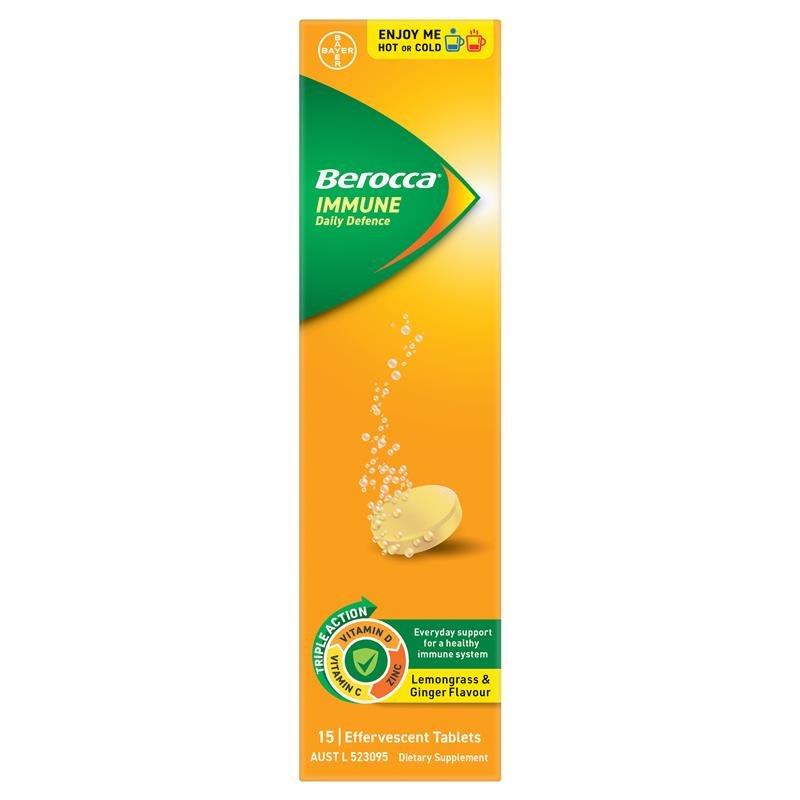 Berocca 每日免疫泡腾片 柠檬草生姜味 15片