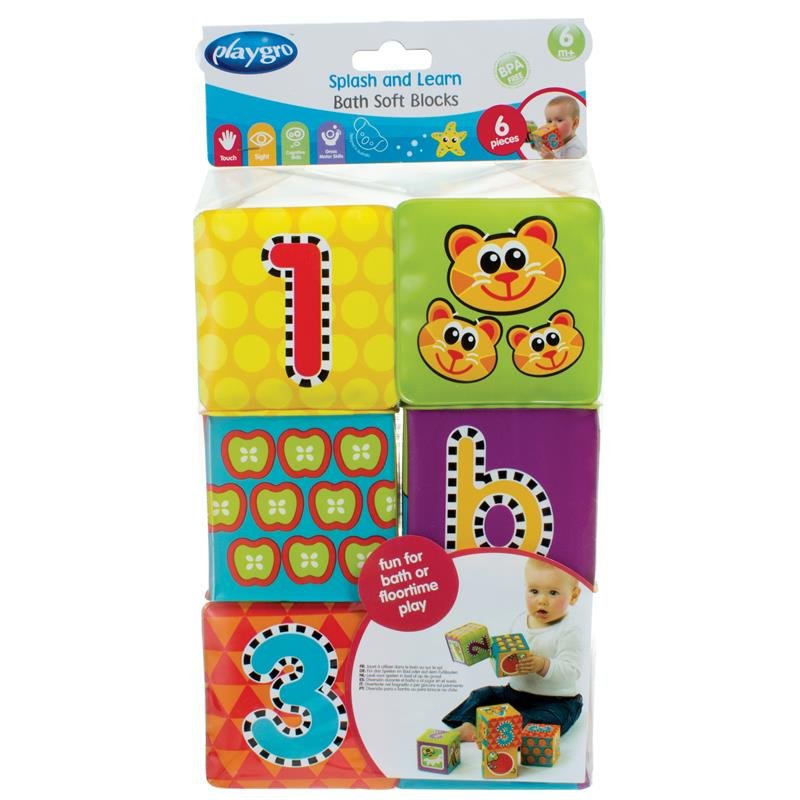 Playgro 洗澡益智软积木 6块装