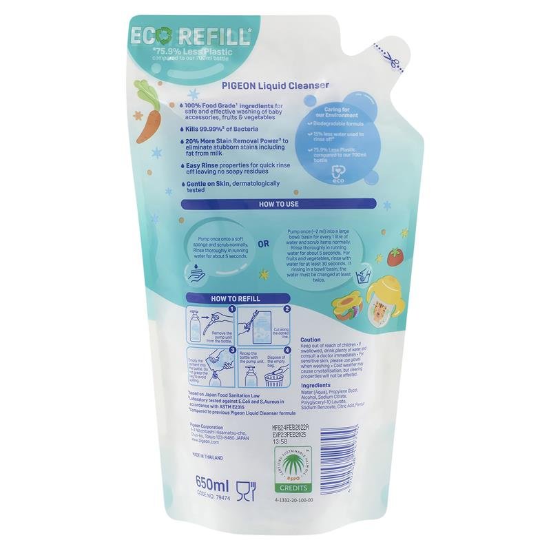 Pigeon 贝亲 奶瓶餐具液体清洗剂 补充装 650ml