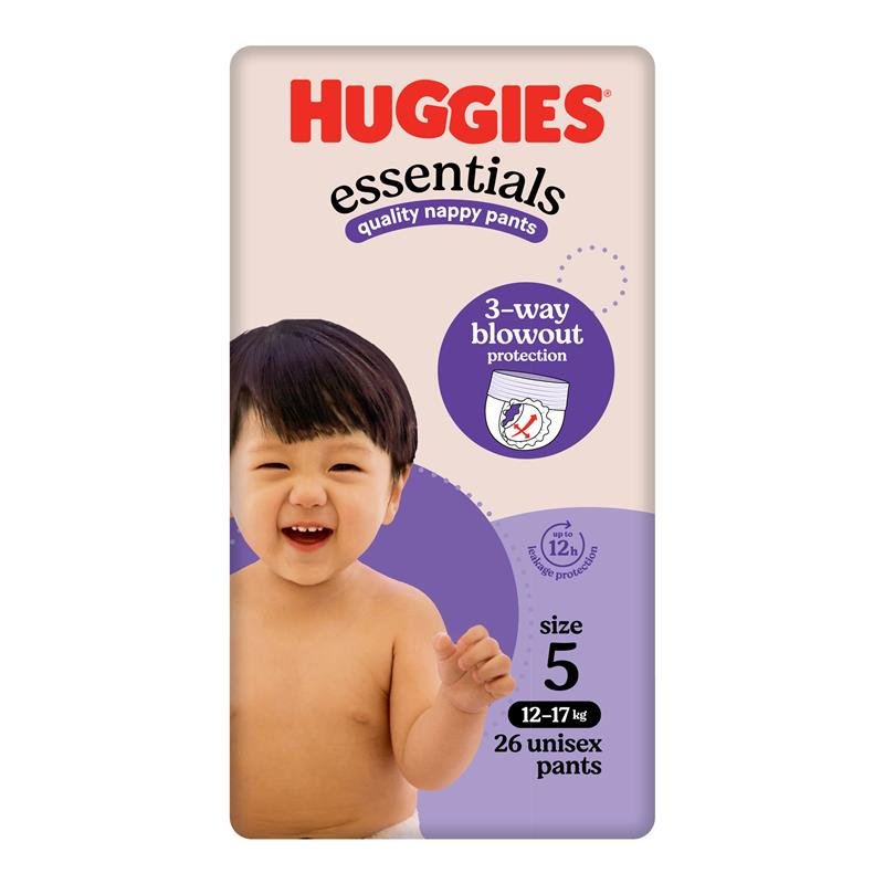 Huggies 好奇 Essentials 婴儿拉拉裤 5号 (12-17kg) 26片