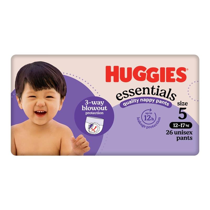 Huggies 好奇 Essentials 婴儿拉拉裤 5号 (12-17kg) 26片
