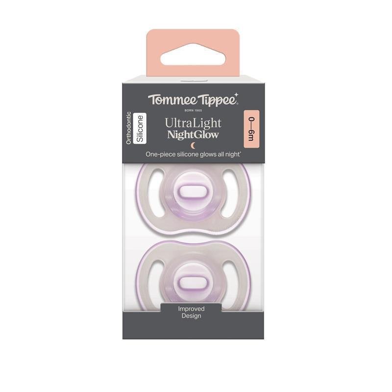 Tommee Tippee 汤美星 Ultralight 夜用安抚奶嘴 0-6个月 2个装