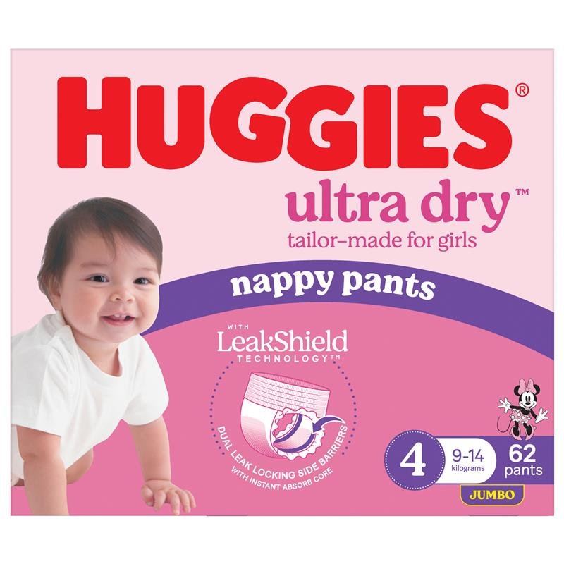 Huggies 好奇 Ultra Dry 女宝拉拉裤 4号 (9-14kg) 62片