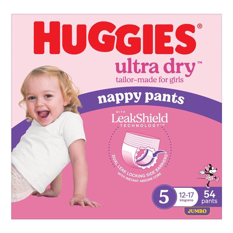 Huggies 好奇 Ultra Dry 女宝拉拉裤 5号 (12-17kg) 54片