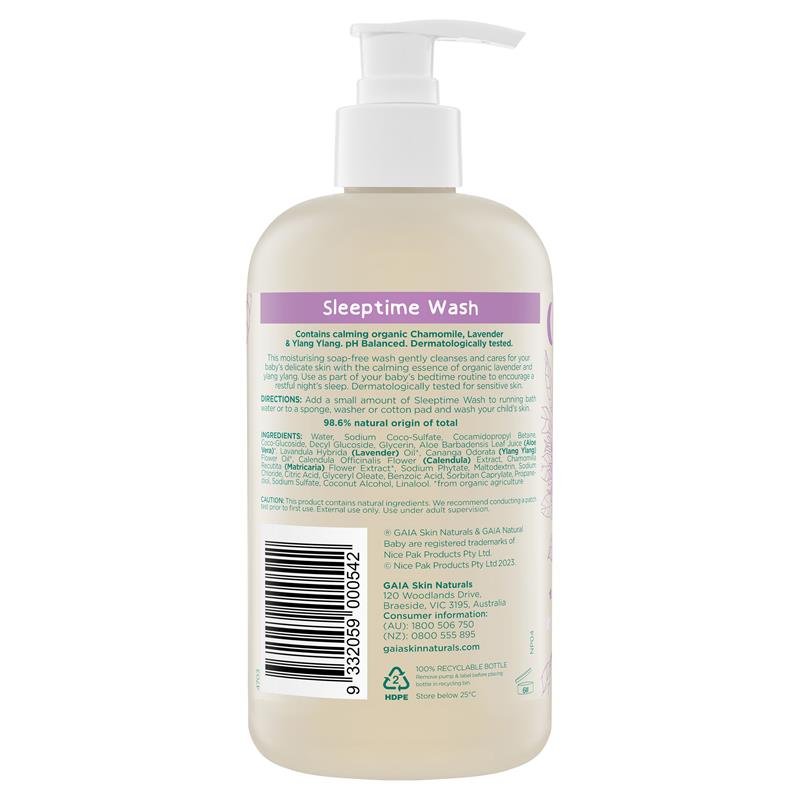 Gaia Natural Baby 婴儿睡前沐浴露 Sleeptime 500ml