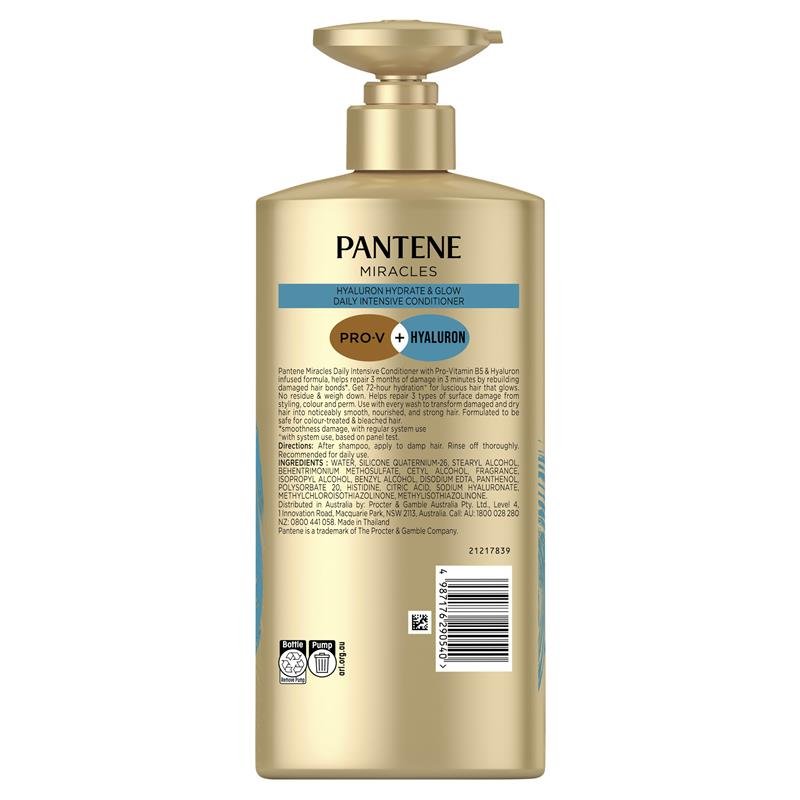 Pantene Miracles Hyaluron Hydrate & Glow Daily Intensive Conditioner 600ml