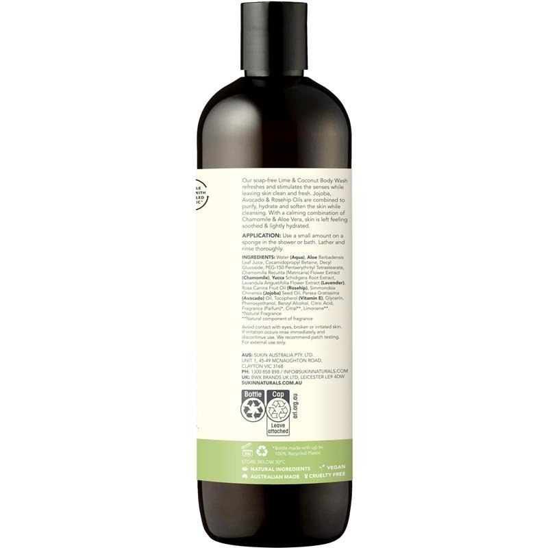 Sukin Botanical Body Wash Lime & Coconut 500ml