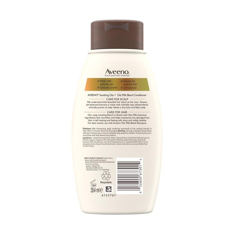 Aveeno Oat Milk Blend Moisturising Conditioner for Dry & Damaged Hair 354mL