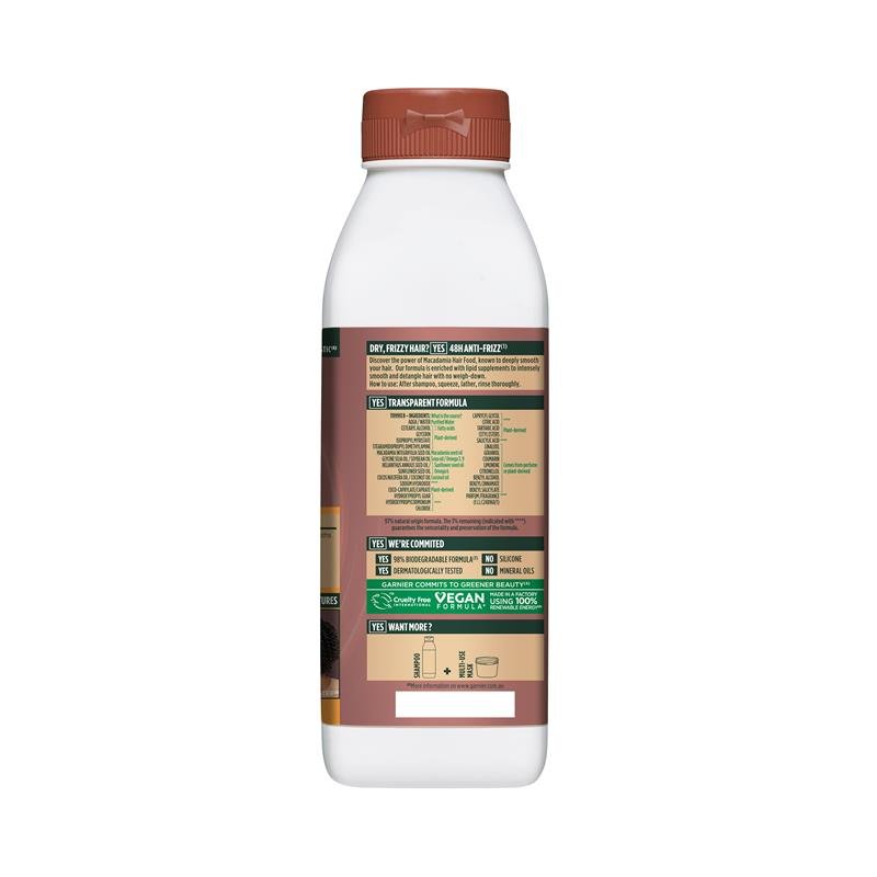 Garnier Fructis Hair Food Smoothing Macadamia Conditioner For Unruly Hair 350ml