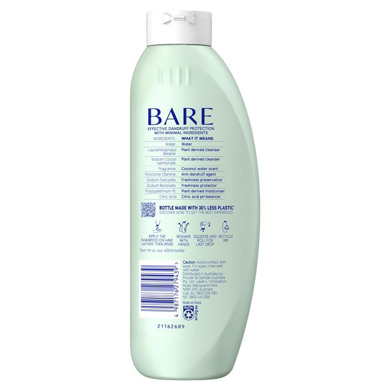 Head & Shoulders BARE Pure Clean Shampoo 400ml