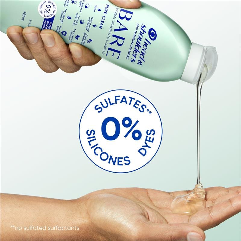 Head & Shoulders BARE Pure Clean Shampoo 400ml