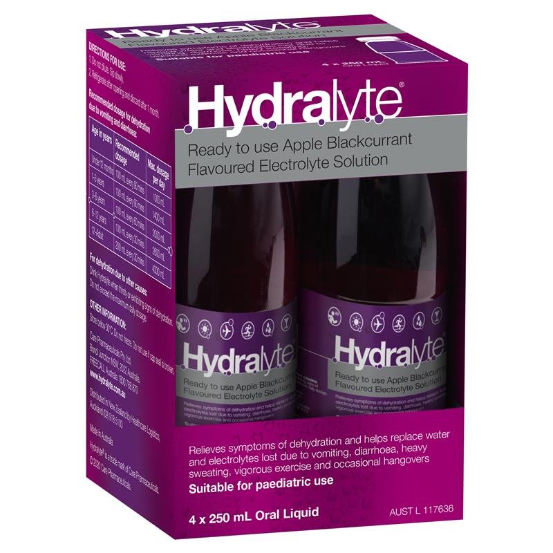 Hydralyte 电解质口服液 苹果黑加仑味 4×250ml