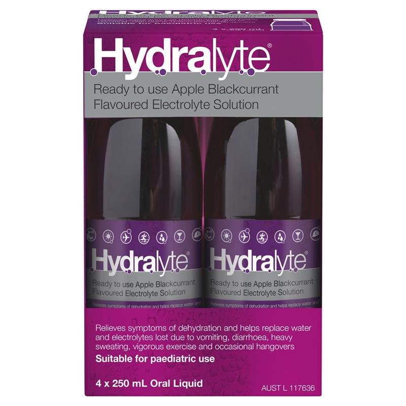 Hydralyte 电解质口服液 苹果黑加仑味 4×250ml