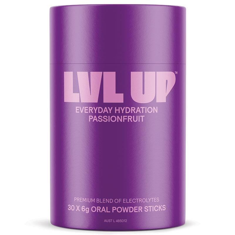 Lvl Up Everyday Hydration Sticks Passionfruit 30 Pack