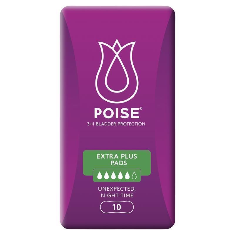 Poise Incontinence Pads Extra Plus 10 Pack