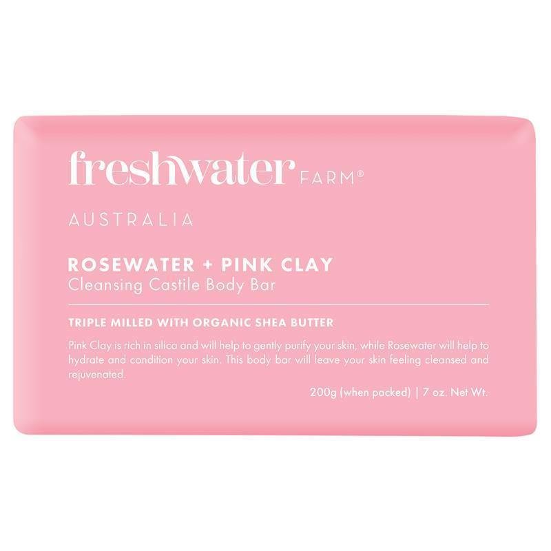 Freshwater Farm Australia Rosewater + Pink Clay Cleansing Bar 200g