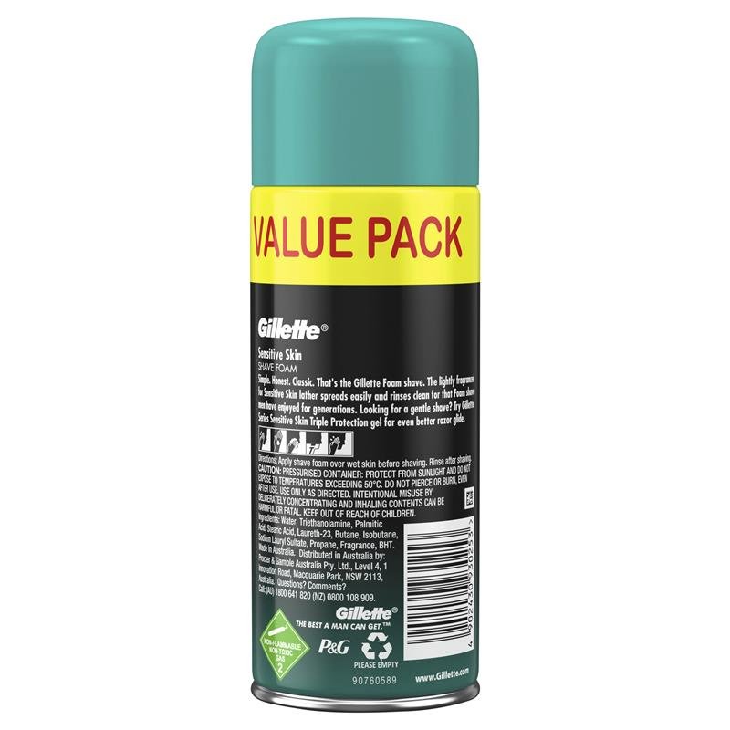 Gillette Foamy Sensitive Shave Foam 333g