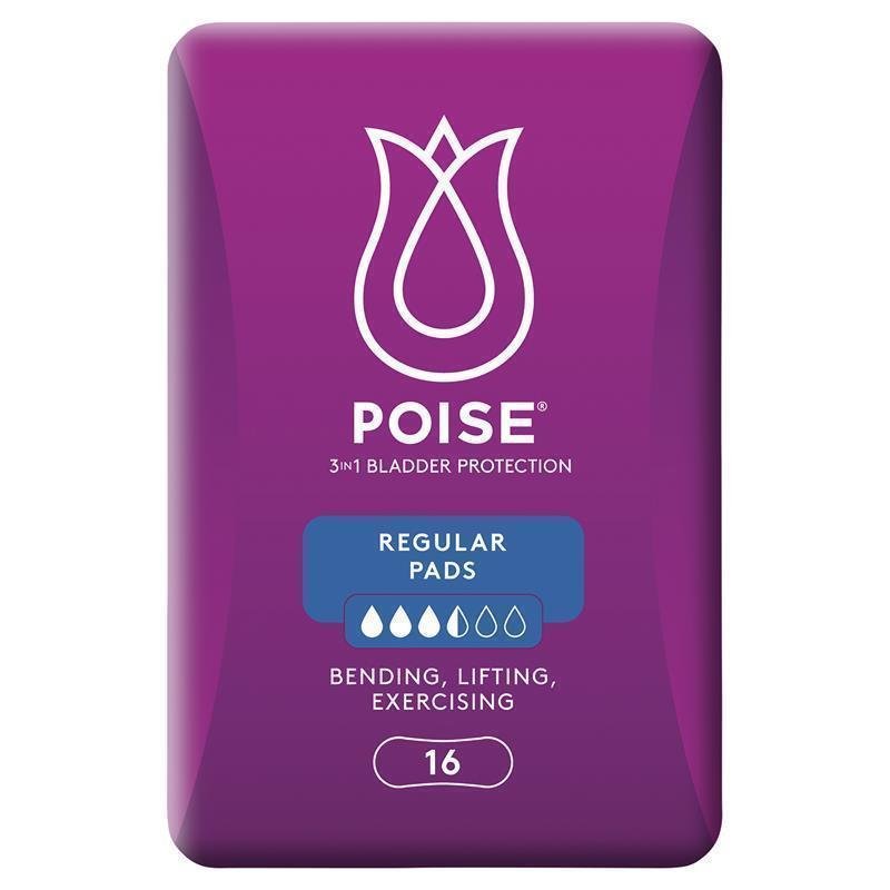 Poise Incontinence Pads Regular 16 Pack
