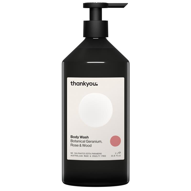 Thankyou Body Wash Botanical Geranium Rose & Wood 1L