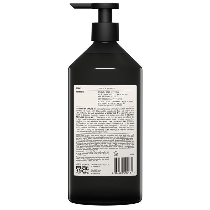 Thankyou Body Wash Botanical Sweet Orange & Almond 1L