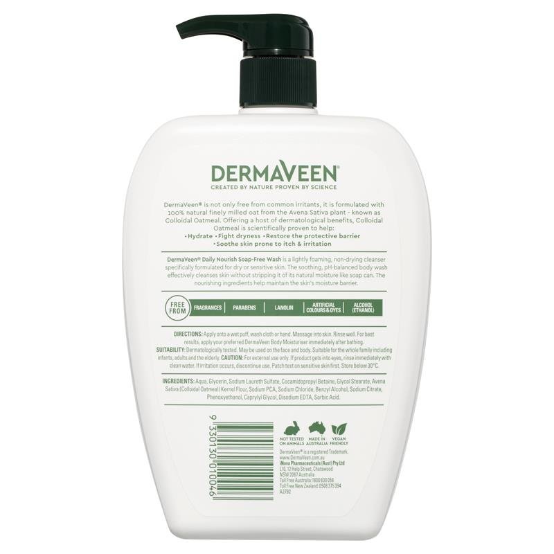 DermaVeen Daily Nourish Soap Free Wash 1L