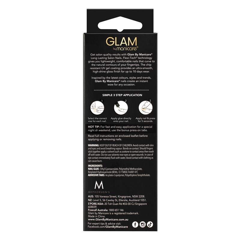 Glam By Manicare Press On Nails French Pink Short Square French Kit