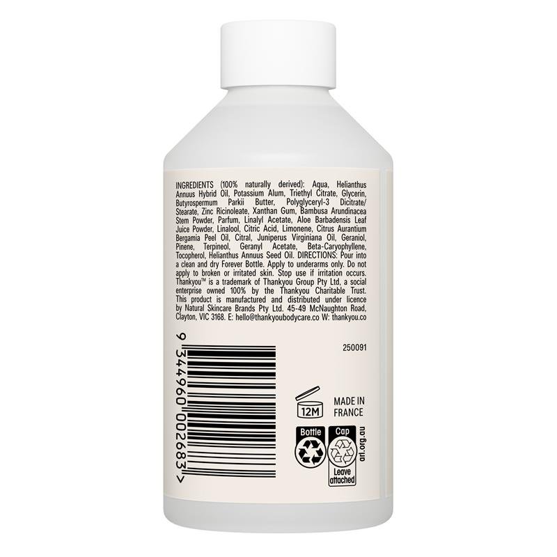 Thankyou Antiperspirant Deodorant Cypress & Cedar Refill 100ml